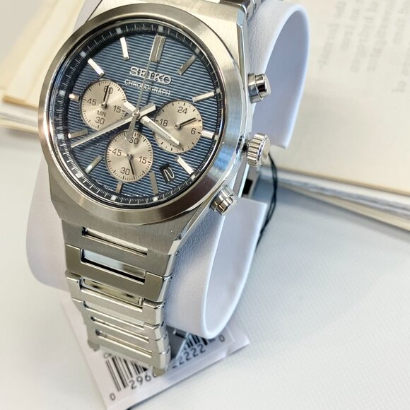 Seiko Essential Chronograph Watch With Blue Dial - Picture 2 of 8